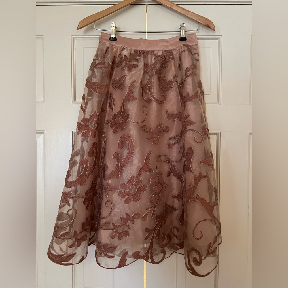 NWT Anthropologie Maeve Embroidered Midi Skirt - size XS